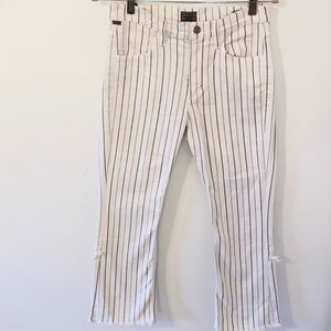 Striped citizens of humanity designer jeans! Size 27 high rise drew crop flare!